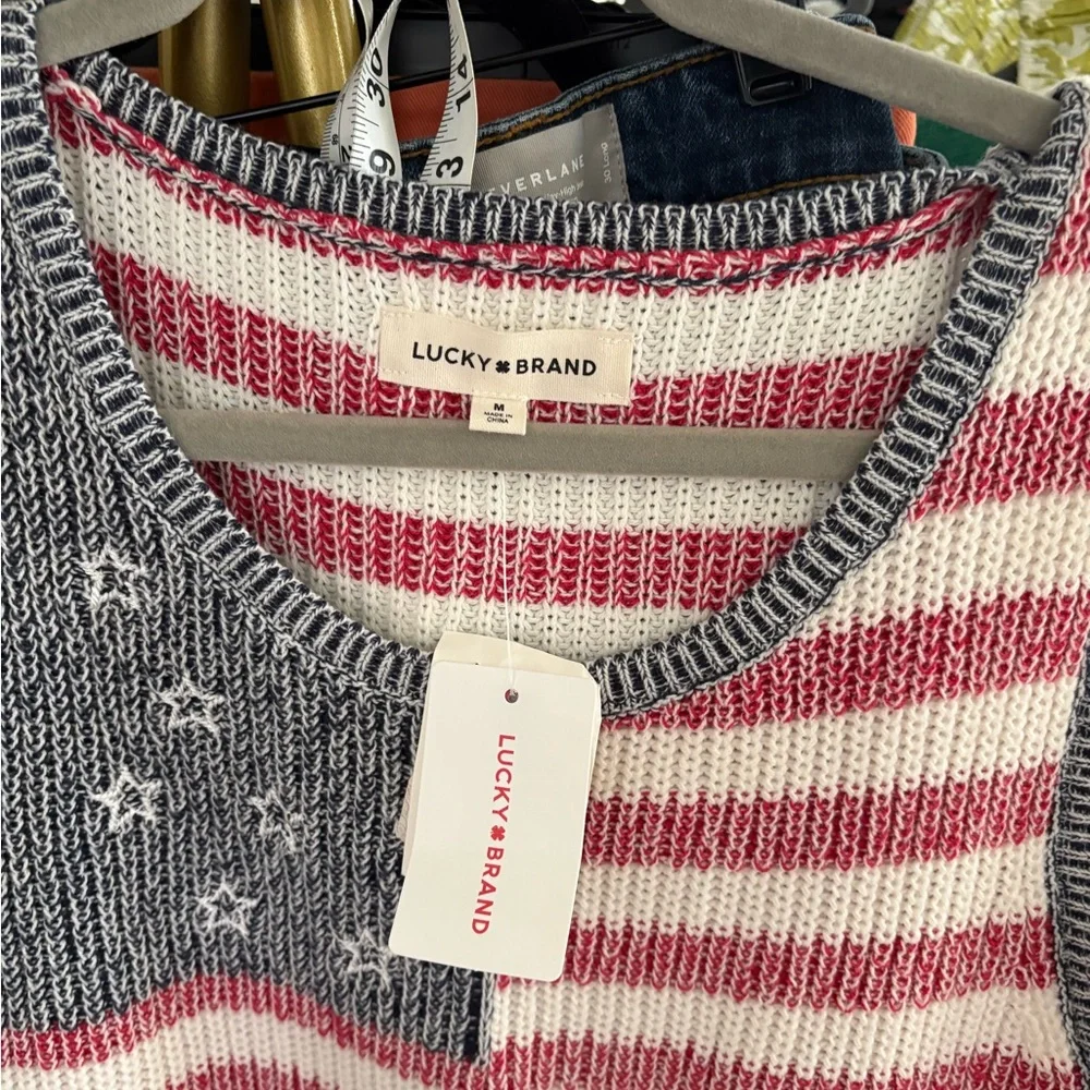Lucky Brand Patriotic Knit Tank nwt med - Picture 3 of 4